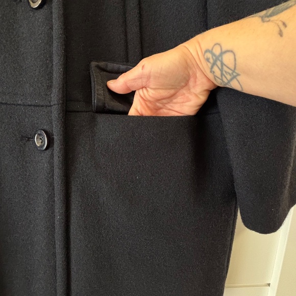 Vintage Gallery by Fennelli navy double breasted pea coat wool blend - Picture 9 of 17